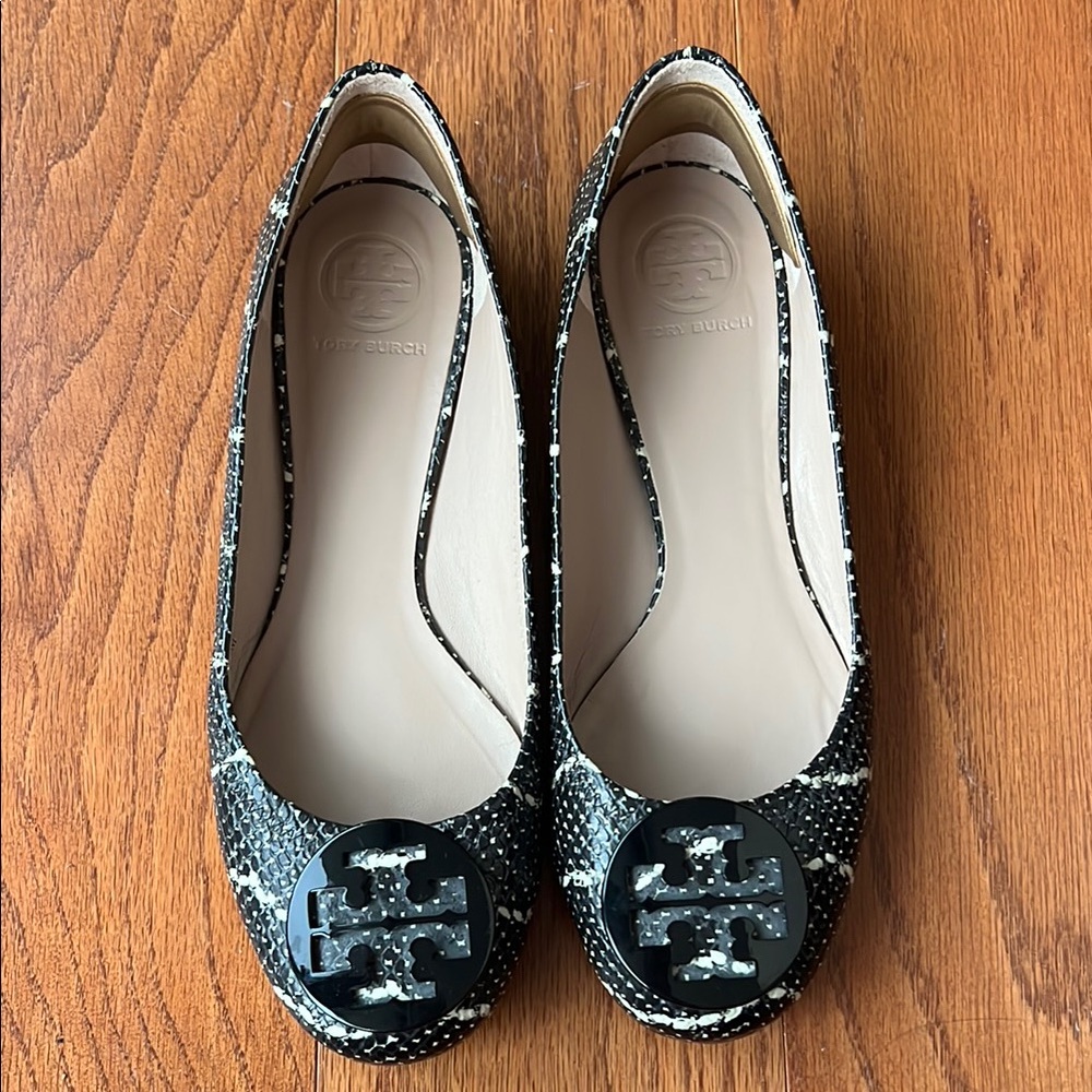Tory Burch Black and White Ballet Flats
